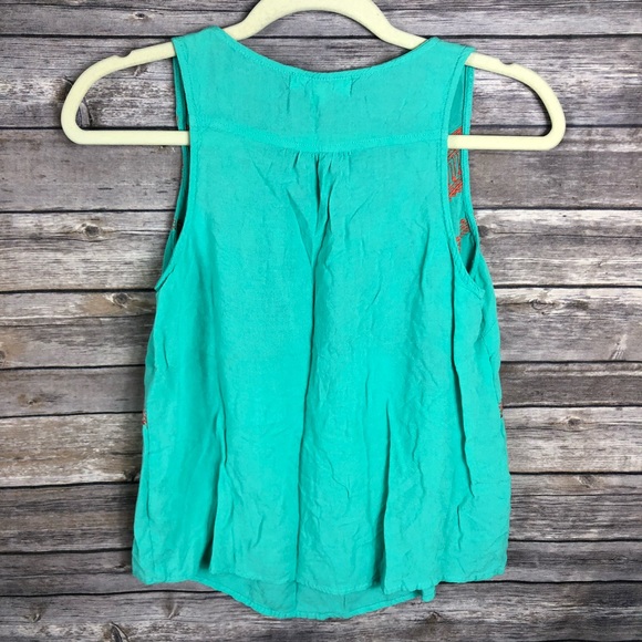 Umgee aqua coral embroidered sleeveless top - Picture 6 of 6